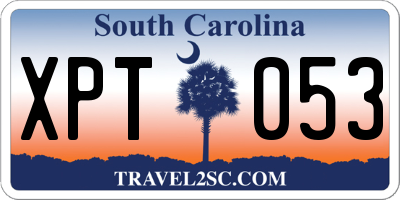 SC license plate XPT053
