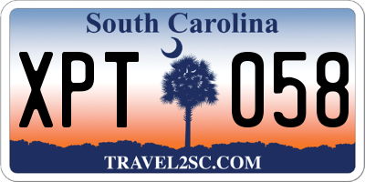 SC license plate XPT058