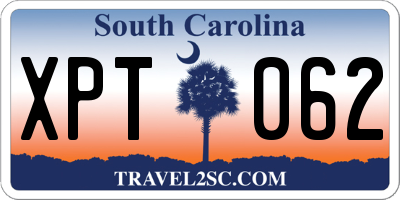 SC license plate XPT062