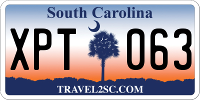 SC license plate XPT063
