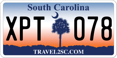SC license plate XPT078