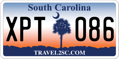 SC license plate XPT086