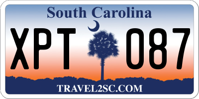 SC license plate XPT087