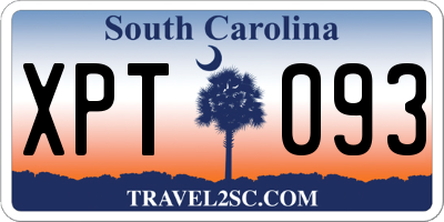 SC license plate XPT093