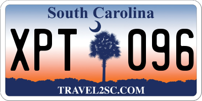 SC license plate XPT096