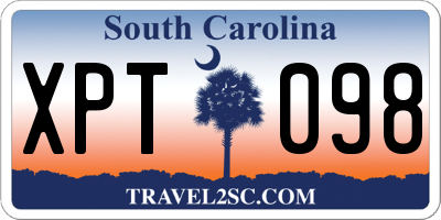 SC license plate XPT098