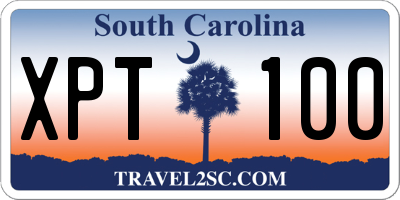 SC license plate XPT100
