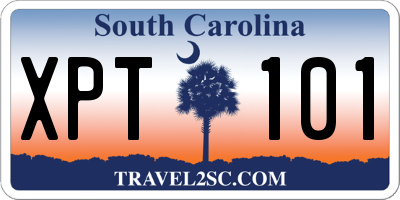 SC license plate XPT101