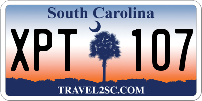 SC license plate XPT107