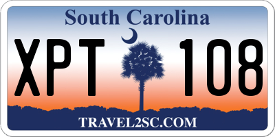 SC license plate XPT108