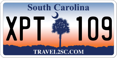 SC license plate XPT109
