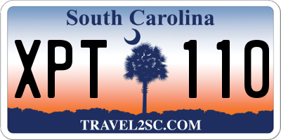 SC license plate XPT110