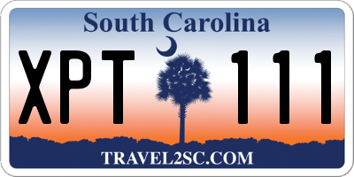 SC license plate XPT111