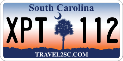 SC license plate XPT112