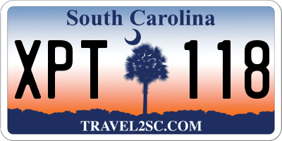 SC license plate XPT118
