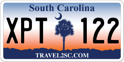 SC license plate XPT122