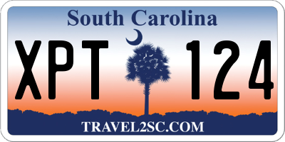 SC license plate XPT124