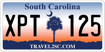 SC license plate XPT125