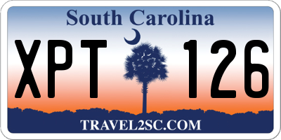SC license plate XPT126