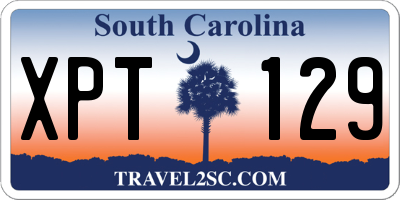 SC license plate XPT129