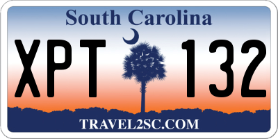 SC license plate XPT132
