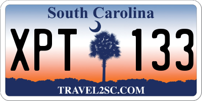 SC license plate XPT133