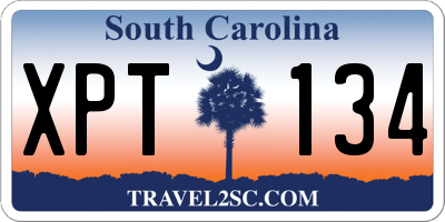 SC license plate XPT134