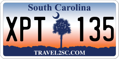 SC license plate XPT135