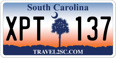 SC license plate XPT137