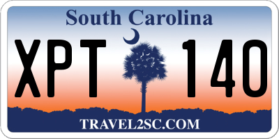 SC license plate XPT140