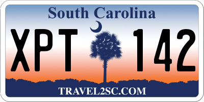 SC license plate XPT142