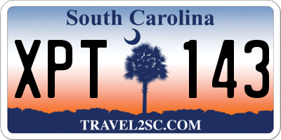 SC license plate XPT143