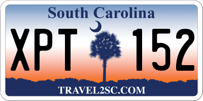SC license plate XPT152