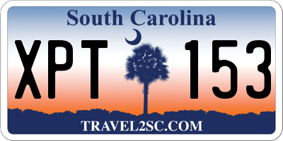 SC license plate XPT153