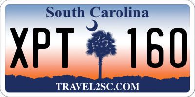 SC license plate XPT160
