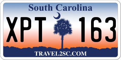 SC license plate XPT163