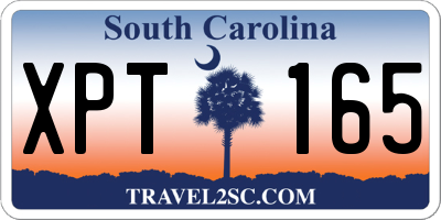 SC license plate XPT165