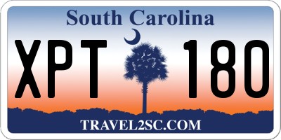 SC license plate XPT180