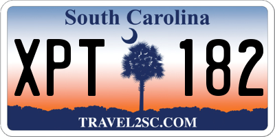 SC license plate XPT182