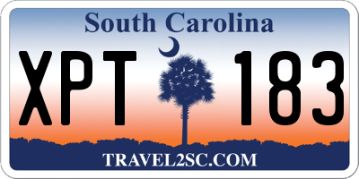 SC license plate XPT183