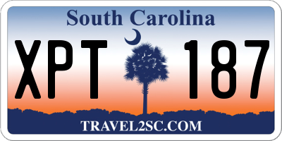 SC license plate XPT187