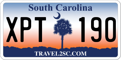 SC license plate XPT190
