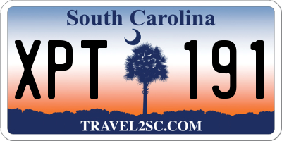 SC license plate XPT191