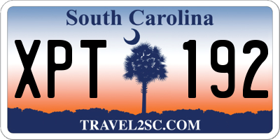 SC license plate XPT192