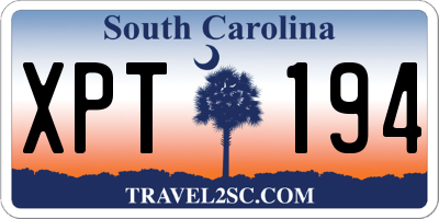 SC license plate XPT194
