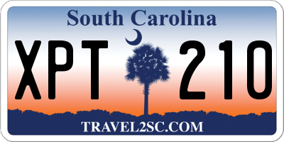 SC license plate XPT210