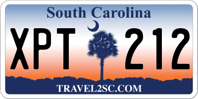 SC license plate XPT212