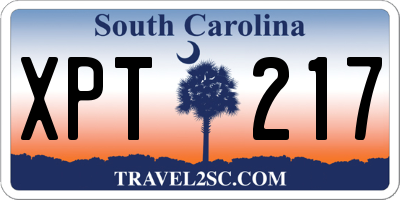 SC license plate XPT217