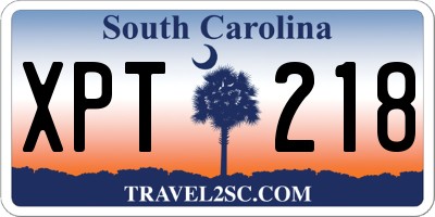 SC license plate XPT218