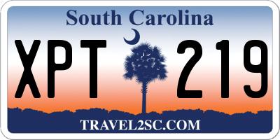 SC license plate XPT219